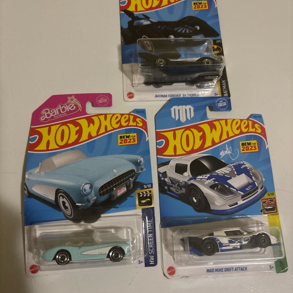 Mattel Hot Wheels Blue and White Car Collection